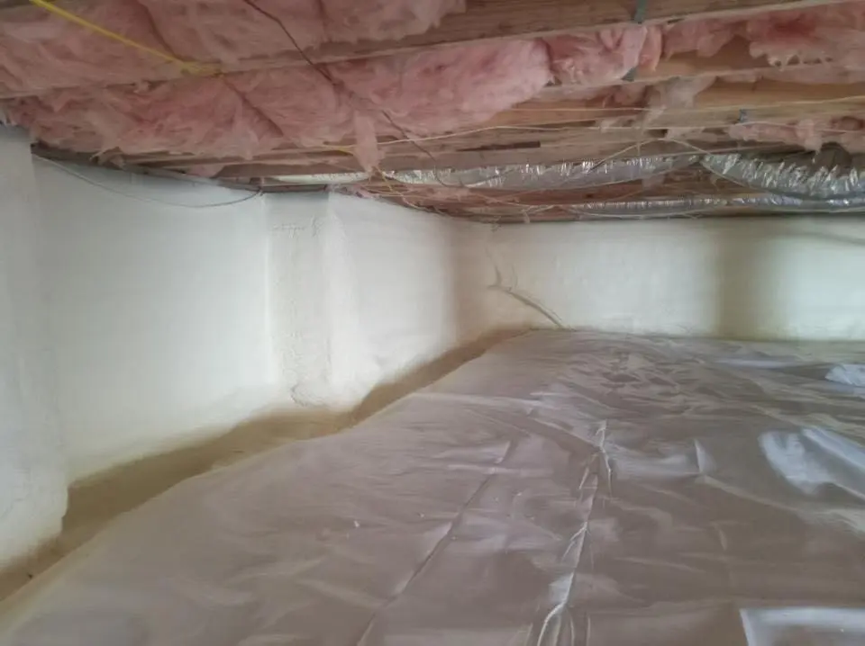 Crawl space encapsulation with closed-cell spray foam for Attic Insulation in Archer Lodge